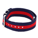 Durable Nylon Watch Band Strap 18mm/24.5cm Blue Red