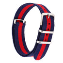 Durable Nylon Watch Band Strap 18mm/24.5cm Blue Red