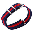 Durable Nylon Watch Band Strap 18mm/24.5cm Blue Red