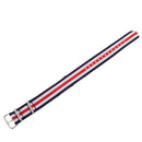 Durable Nylon Watch Band Strap 20mm Blue White
