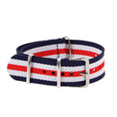 Durable Nylon Watch Band Strap 20mm Blue White