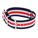 Durable Nylon Watch Band Strap 20mm Blue White