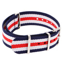 Durable Nylon Watch Band Strap 20mm Blue White
