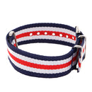 Durable Nylon Watch Band Strap 18mm Blue White