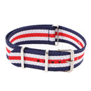 Durable Nylon Watch Band Strap 18mm Blue White