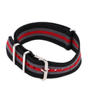 Durable Nylon Watch Band Strap 22mm Black Gray Red