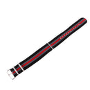 Durable Nylon Watch Band Strap 22mm Black Gray Red