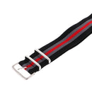 Durable Nylon Watch Band Strap 20mm Black Gray Red