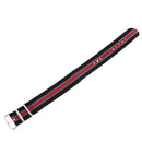 Durable Nylon Watch Band Strap 20mm Black Gray Red