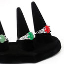 Finger Ring Display Case Stand Jewelry Organiser 6x8cm Black