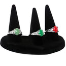 Finger Ring Display Case Stand Jewelry Organiser 6x8cm Black