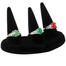 Finger Ring Display Case Stand Jewelry Organiser 6x8cm Black