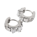 Elegant Women 925 Sterling Silver Ear Stud Crystal Zircon Hoop Earrings