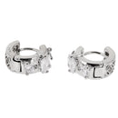 Elegant Women 925 Sterling Silver Ear Stud Crystal Zircon Hoop Earrings