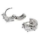 Elegant Women 925 Sterling Silver Ear Stud Crystal Zircon Hoop Earrings