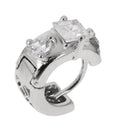 Elegant Women 925 Sterling Silver Ear Stud Crystal Zircon Hoop Earrings