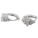 1 Pair 925 Sterling Silver Crystal Zircon Hoop Earrings Women Stud Earring