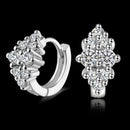 1 Pair 925 Sterling Silver Crystal Zircon Hoop Earrings Women Stud Earring