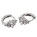 1 Pair 925 Sterling Silver Crystal Zircon Hoop Earrings Women Stud Earring