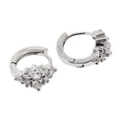 1 Pair 925 Sterling Silver Crystal Zircon Hoop Earrings Women Stud Earring