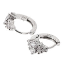 1 Pair 925 Sterling Silver Crystal Zircon Hoop Earrings Women Stud Earring