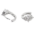 1 Pair 925 Sterling Silver Crystal Zircon Hoop Earrings Women Stud Earring