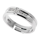 1 Pair 925 Sterling Silver Crystal Cross Ring Wedding Ring Band Adjustable