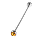 Men Fashionable Shirt Collar Decoration Rhinestone Charms Tie Clip Clasp Bar Pin Party Suit Jewelry Gift Golden