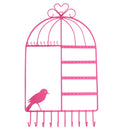 Birdcage Jewelry Organizer Earrings Necklace Jewelry Organizer Pink