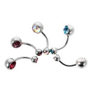 5 Pieces Belly Bar Mixed Color Crystal Navel Button Bars Ring Ornament