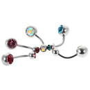 5 Pieces Belly Bar Mixed Color Crystal Navel Button Bars Ring Ornament