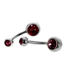 5 Pieces Belly Bar Mixed Color Crystal Navel Button Bars Ring Ornament