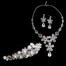 Wedding Bridal Rhinestone Pearl Hair Comb Necklace Earring Jewelry Sets