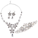 Wedding Bridal Rhinestone Pearl Hair Comb Necklace Earring Jewelry Sets