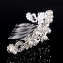 Wedding Bridal Rhinestone Pearl Hair Comb Necklace Earring Jewelry Sets