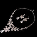Wedding Bridal Rhinestone Pearl Hair Comb Necklace Earring Jewelry Sets