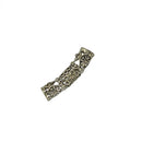 5pcs Curved Tube Antique Silver Hollow Flower Spacer Loose Bead Jewelry DIY