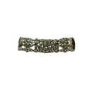 5pcs Curved Tube Antique Silver Hollow Flower Spacer Loose Bead Jewelry DIY