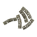 5pcs Curved Tube Antique Silver Hollow Flower Spacer Loose Bead Jewelry DIY
