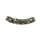 5pcs Vintage Silvery Plated Hollow Cameo Curved Tubes Charms Brass Beads