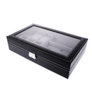 Vintage Style 6 Slots Watch Storage Box Case Jewelry Organiser Black