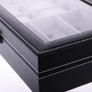 Vintage Style 6 Slots Watch Storage Box Case Jewelry Organiser Black