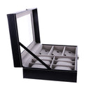 Vintage Style 6 Slots Watch Storage Box Case Jewelry Organiser Black