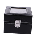 Vintage Style 2 Slots Watch Storage Box Case Jewelry Organiser Black