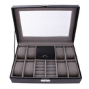Black Leather Jewelry Case Suitable For Jewelry Organizer, Bride Gift