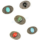 Fashionable Men Vintage Turquoise Oval Belt Buckle Blue