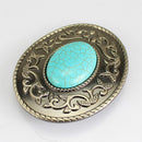Indian Style Boho Turquoise Hippie Tang Flower Belt Buckle for Mens Gifts