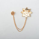 Women Girls Double Stars Design Neck Tip Brooch Chain Jewellery Gifts Gold