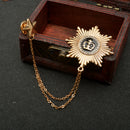 Women Girls Double Stars Design Neck Tip Brooch Chain Jewellery Gifts Gold