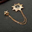 Women Girls Double Stars Design Neck Tip Brooch Chain Jewellery Gifts Gold